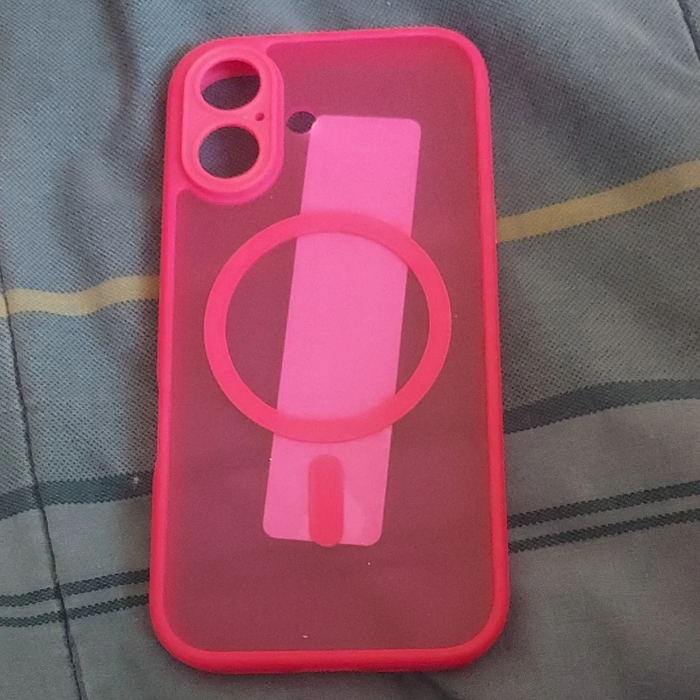 Apple Clear iPhone 17 Case with Hot Pink Bumper and MagSafe Ring